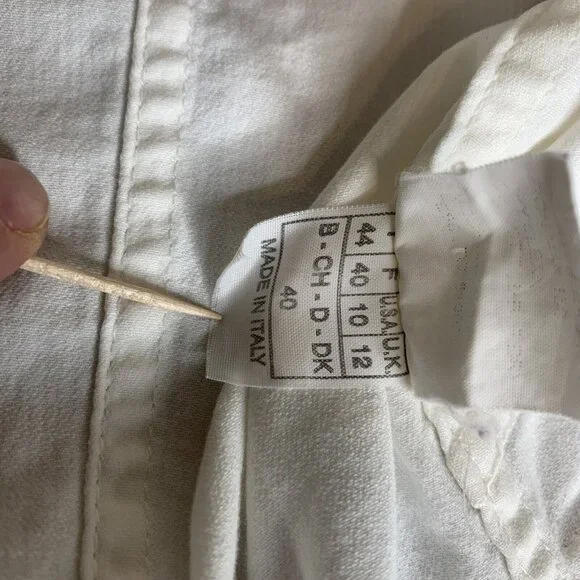 Emilio Pucci Firenze Jacket Womans Size 10 White Denim Stretch Made in Italy - Picture 13 of 15